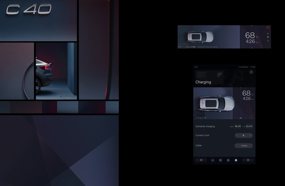 Charging experience across driver and centre displays