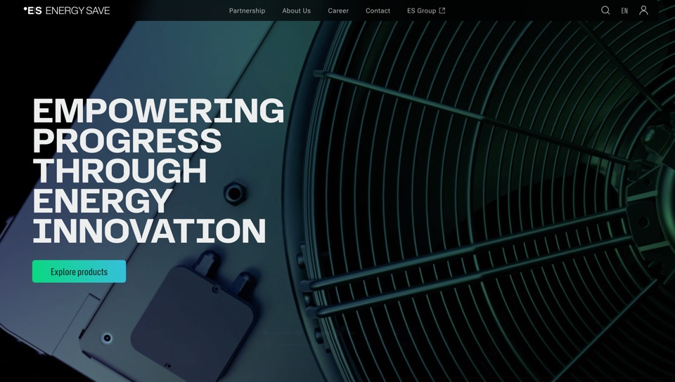 Energy Save website hero, Empowering progress through energy innovation